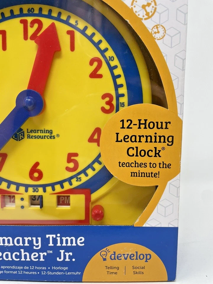 Learning Resources Primary Time Teacher Junior 12 Hour Learning Clock - Image 3 of 4