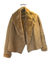 Vintage Nicole Farhi Waterfall Collar Sheepskin Coat Size UK 8