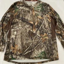 RealTree Mens Shirt Scent Blocker XL ,Long Sleeve Camo Crew Neck