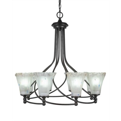 Toltec Lighting Capri 8Light Chandelier, 5.5' Frosted Crystal Glass - 908-DG-721