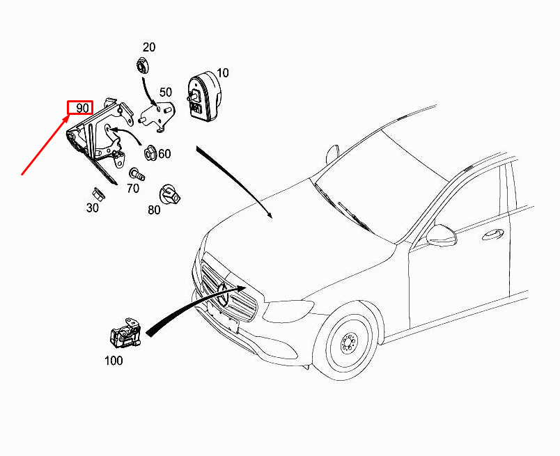 MERCEDES-BENZ E W213 Alarmhornhalterung A2055452400