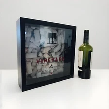 WINE CORK DISPLAY HOLDER LARGE STORAGE BOX~12.5 Inches