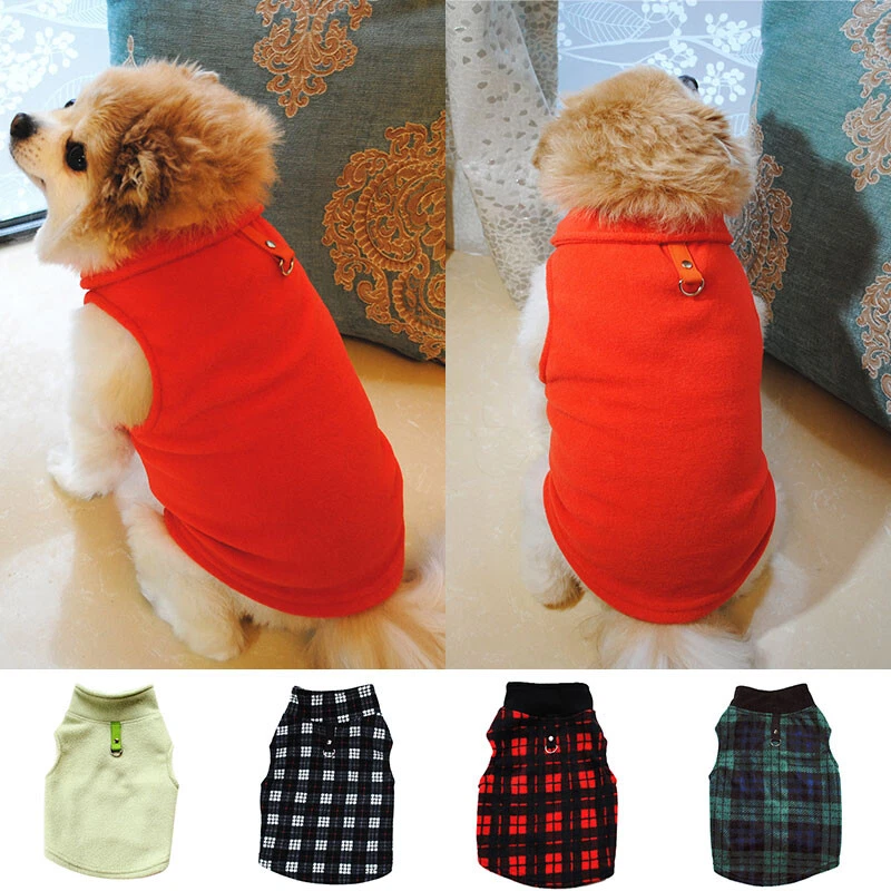 Mascota Perro Gato Cálido Polar Suéter Chaleco Abrigo Chaqueta Cachorro Camiseta Ropa Disfraz+ Foto 3 de 4