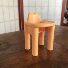 Playskool Dollhouse Furniture Piece - Orange Baby High Chair - 1991