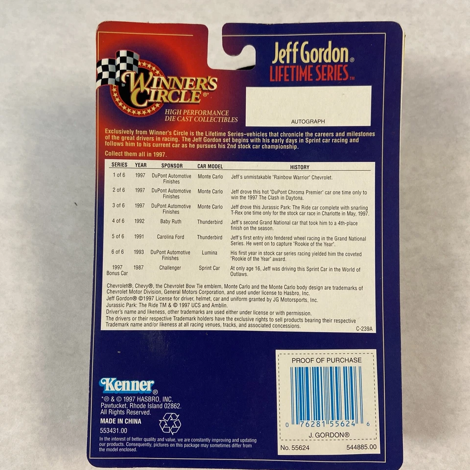 Coche diecast Jeff Gordon #40 Sprint BONO 1987 WoO Winners Circle escala 1:64 Foto 3 de 4