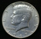 1967 - KENNEDY JFK HALF DOLLAR SILVER COIN - UNCIRCULATED CONDITION