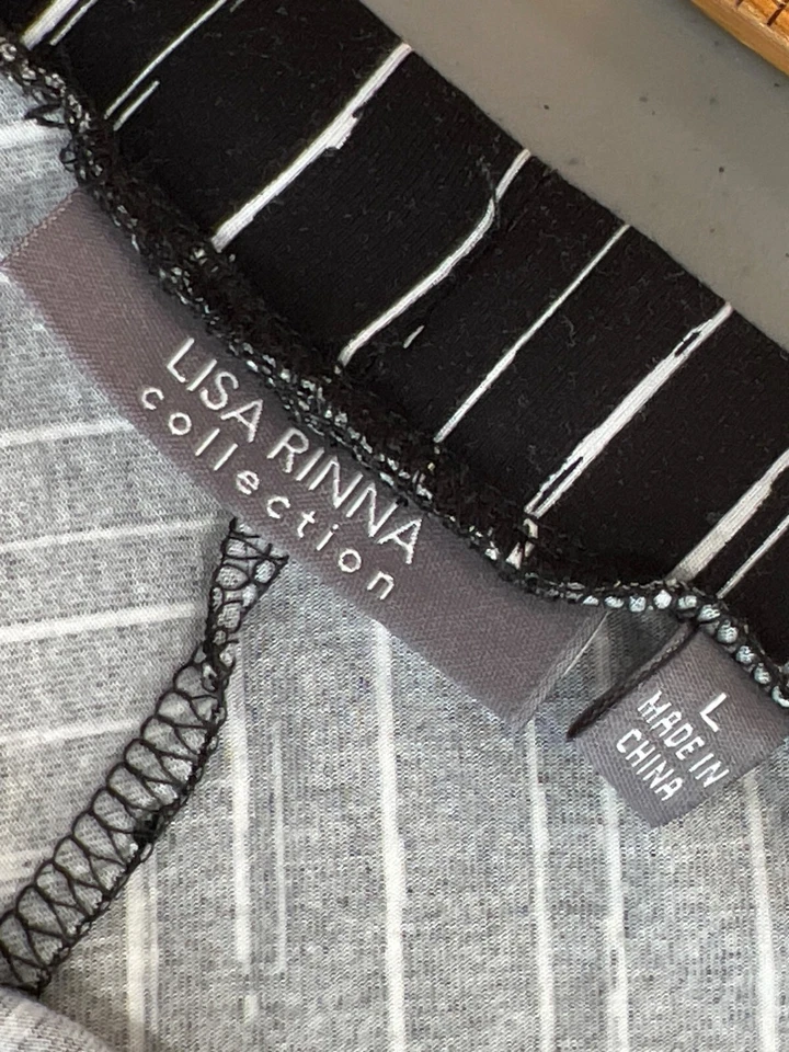 Maxi Falda Lisa Rinna Collection Dobladillo Alto Bajo con Detalle de Costura Grande Negra Blanca Foto 3 de 4