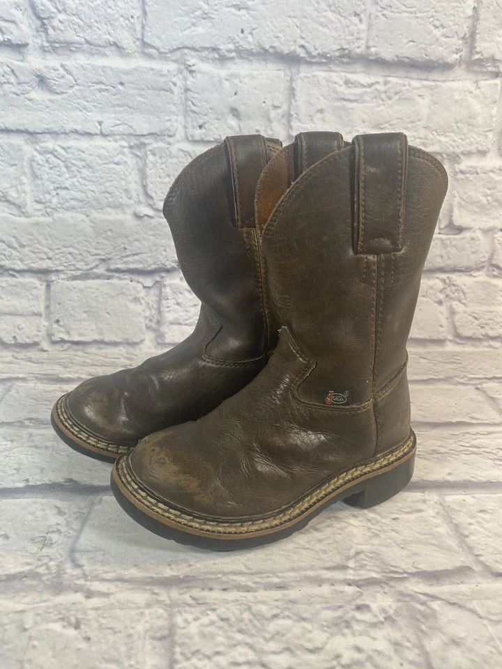Botas de Vaquero Justin Gypsy Puntera Cuadrada Marrón Jr Juvenil 4444JR Talla Us 8.5 D Foto 2 de 4