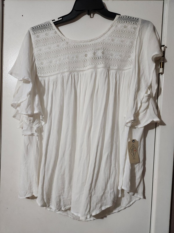 NWT Women's Plus Top by St. John's Bay, White, Size 2X 