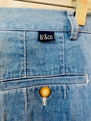 Short Chino Denim Co. Femme Taille 14 - Bleu Denim Stretch Taille Mid - État Impeccable