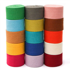 2M/10M Polyester Cotton Webbing Tape Belting Fabric Strap 20-50mm Wide/23 Colour