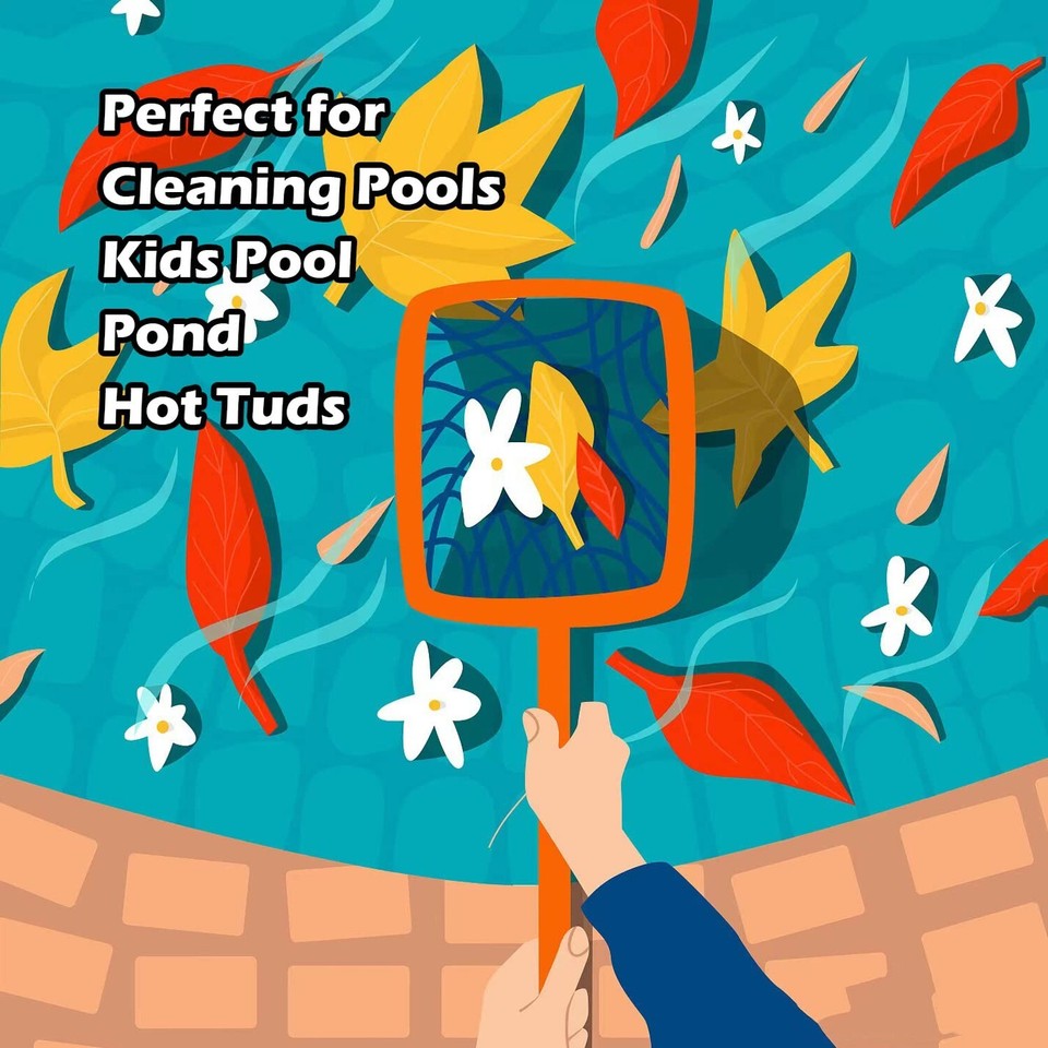 Pool Skimmer, Spa Hot Tub Skimmer Net with Pole 26'' Ultra Fine Mesh