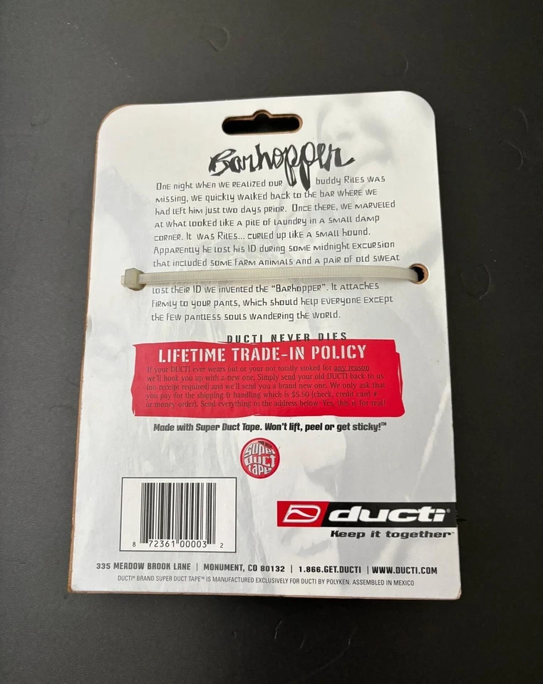 DUCTI mens unisex 90s BARHOPPER Card Holder duct tape slim durable money wallet - Image 2 of 3