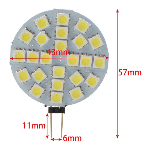 DC12V G4 Presa 24 LED 5050 SMD Luce LED Lampadina Tonda per Auto Camion Paesaggistica - Foto 13 di 15