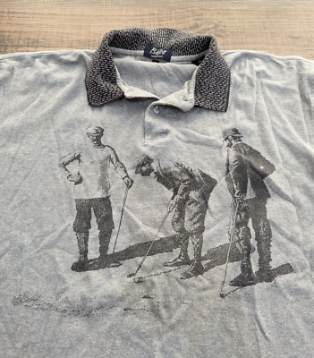 Boss America Brookhurst XL ラガーシャツ Golf Boss by Brookhurst Mens XL Golf Shirt Gray Graphic Design 100