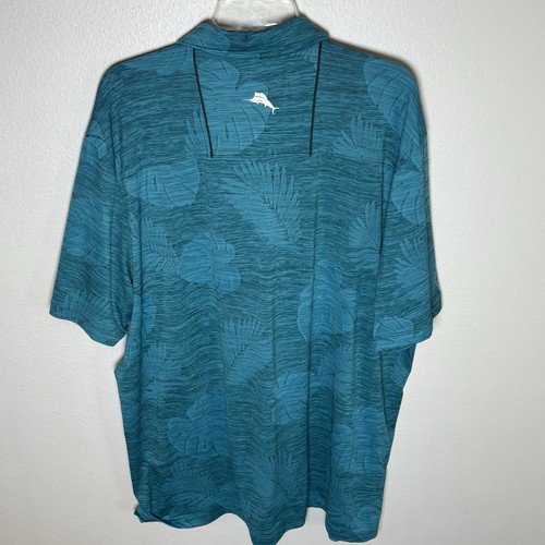 Tommy Bahama Delray Frond Polo Shirt Men's Size 2XL/XXL Teal Blue $110 - Picture 6 of 9