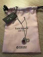 Kate Spade “Spot the Spade” Charm Necklace Silver