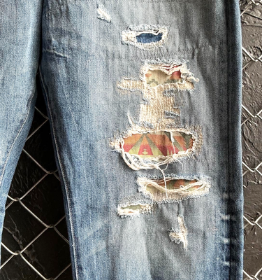 Ralph Lauren Polo Aztec Sashiko Repaired Patchwork Sportsman Denim