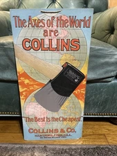 ORIGINAL COLLINS AXE AND CO ADVERTISING SIGN