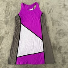 Title Nine Diamalete Tank Dress LARGE Colorblock Tennis Pickleball Purple Gray
