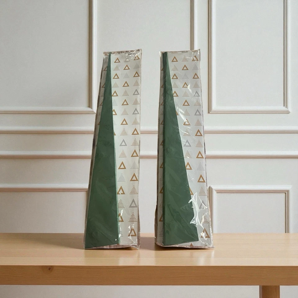 Zodax Wish Paper Trees 2 зеленый праздничный декор 20 дюймов конусообразная форма настольный рождественский - Изображение 2 из 4