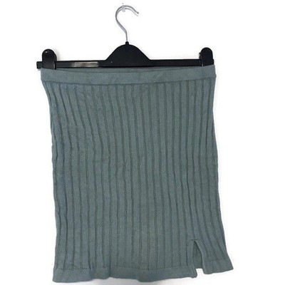 Lulus Green Blue Ribbed Skit Mini Skirt Women s size Medium 8 10