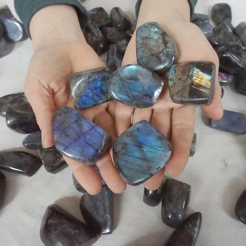 9.5LB 75Pcs Natural Rainbow Labradorite Crystal Gem Spectrolite Stone Healing
