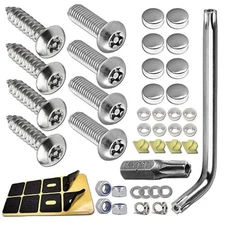 License Plate Screws - Stainless Steel Bolts Fasteners Kits for Car Tag Fra