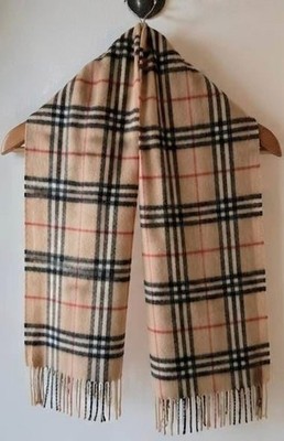 Burberry London Cashmere Scarf feat. Iconic Nova Check Pattern [12'' x 54'']