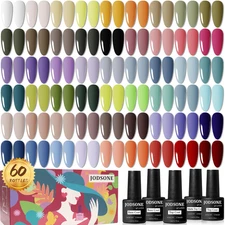 60 PCS Gel Nail Polish Set All Seasons No Wipe Base Coat Matte Glossy Top Coat N