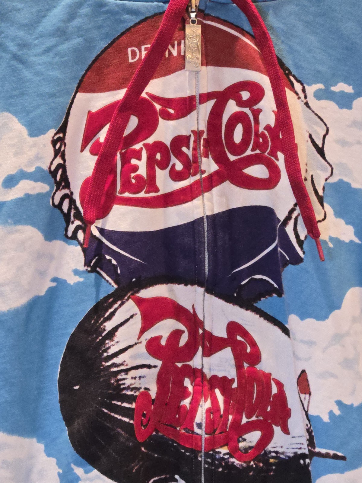 Pepsi Cola RARE Mens XXL Red Hoodie Sweatshirt Long Sleeve Front Pockets image 4