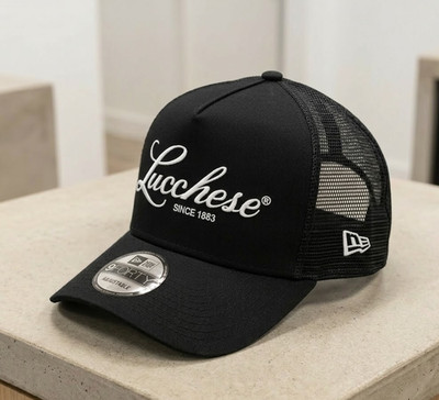 Official Lucchese Since 1883 Western Trucker Hat FORTY Black Mesh Back