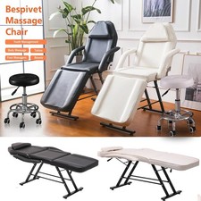 Beauty Bed w/Stool Adjustable Massage Table SPA Salon Bed Lash Tattoo Recliner