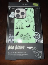 Pink Sky BOO BEANS iPhone 15 PRO Max Case Glow in the Dark Ghost Limited Edition