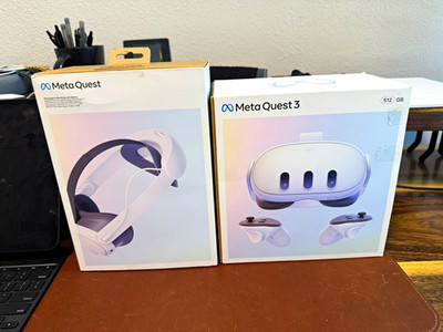 Meta Quest 3 512GB Standalone VR Headset 120Hz with Elite Strap with Battery