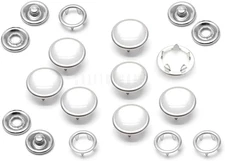 20Sets 12mm Pearl Snaps Fasteners Kit Prong Ring Snaps for Western Shirt Clothes