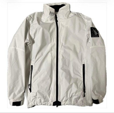 Helly Hansen White Nylon Mountain Parka Full-Zip Jacket HH Logo Used