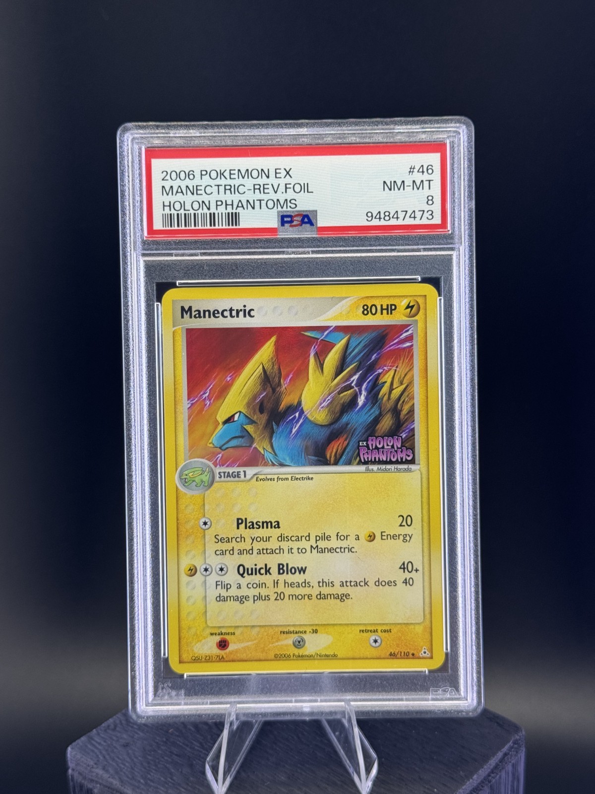 MANECTRIC 46/110 PSA 8 REVERSE HOLOFOIL HOLON PHANTOMS