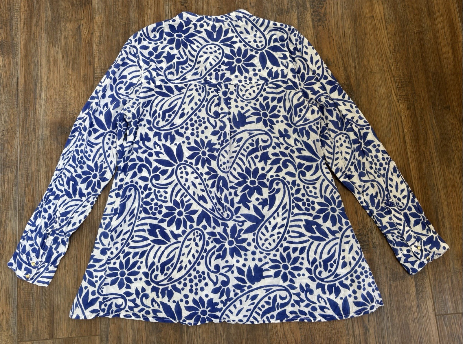 Roberta Roller Rabbit Button Up Tunic Blouse Flor… - image 4