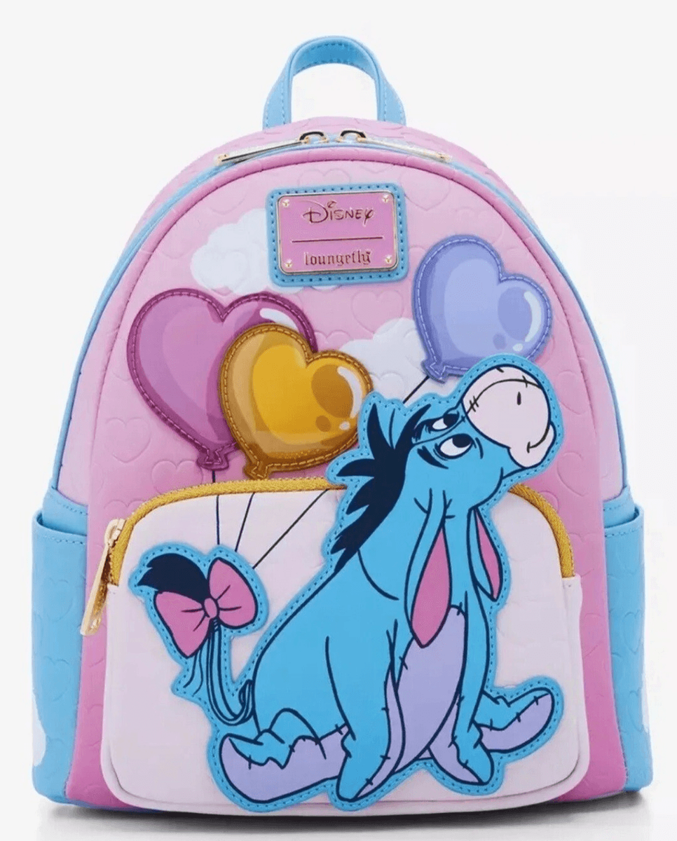 Loungefly Disney Eeyore Corduroy Mini Backpack NWT Winnie the Pooh Balloon Bow Loungefly Disney Winnie the Pooh Eeyore Peeking Corduroy  main image 3