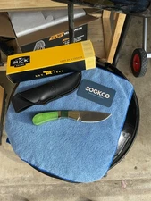 Buck Custom 113 Fixed Blade Masur Birch Bolster And Brass Inlay THICK SCALES