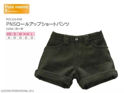 Azone Pureneemo Roll Up Short Pants Khaki Blythe Momoko Pullip DAL Obitsu 1/6