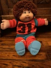 Cabbage Patch Boy CP Clothing Brown/brown Hair 1985 USA Dimples 1 Tooth