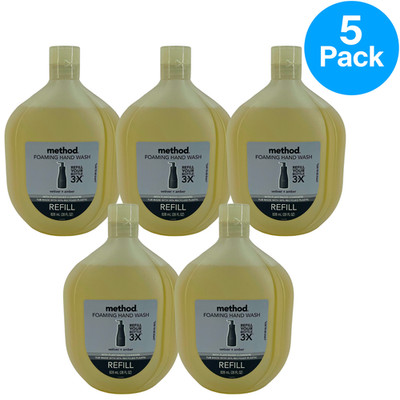 Method Foaming Hand Wash Refill Vetiver + Amber 28 fl oz 5 Pack New