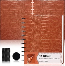 Pu Leather 8.5X11 in Discbound Notebook Cover and Disc Set Discbound Planner Cov