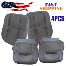 For 2005-2019 Nissan Frontier Driver& Passenger Bottom-Top Cloth Seat Cover Gray