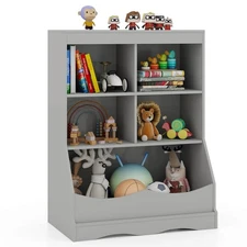 34.5" Kids Bookshelf 5 Cube Open Storage Shelf w/Anti-Tipping Kit Display Rack