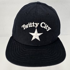 Vintage New Era Twitty City Conway Twitty Fitted Hat Navy Blue Star Made in USA