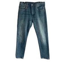 Pantalones de mezclilla Levi’s para hombre talla 32 premium grande E 502 HI BALL cónicos lavado medio