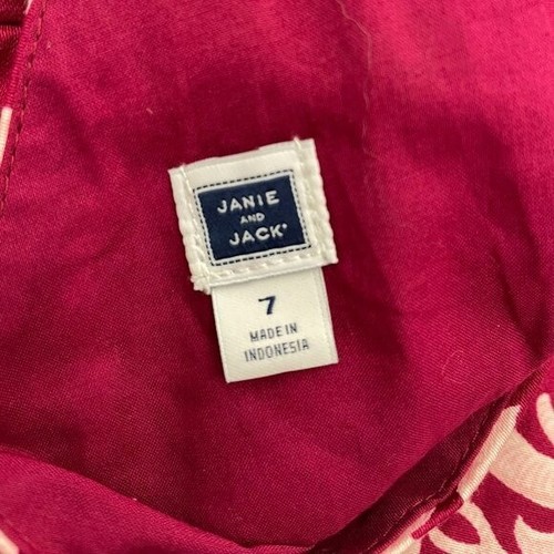 Janie and Jack Special Occasion Cotton Cranberry Lace Prin Dress Size 7 - Picture 4 of 11